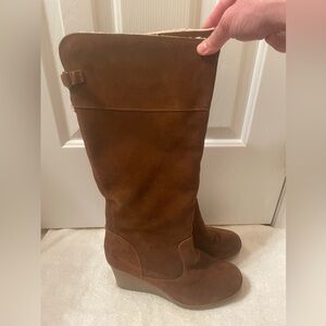 Bjorndal Women's Lyndall Rusty Chestnut Brown Suede Wedge Boots Size 11 M
